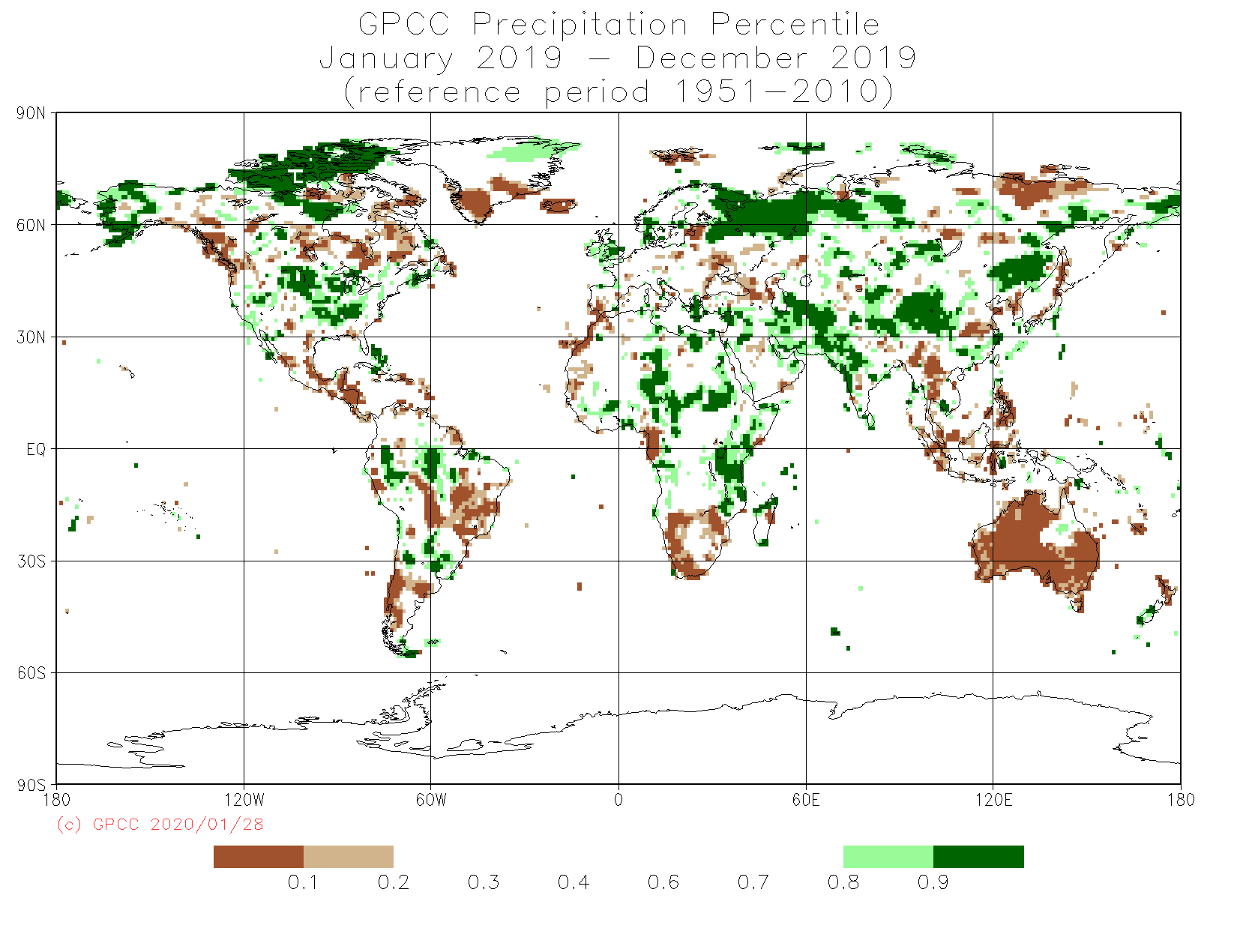 Karta GPCC Precipitation Percentile