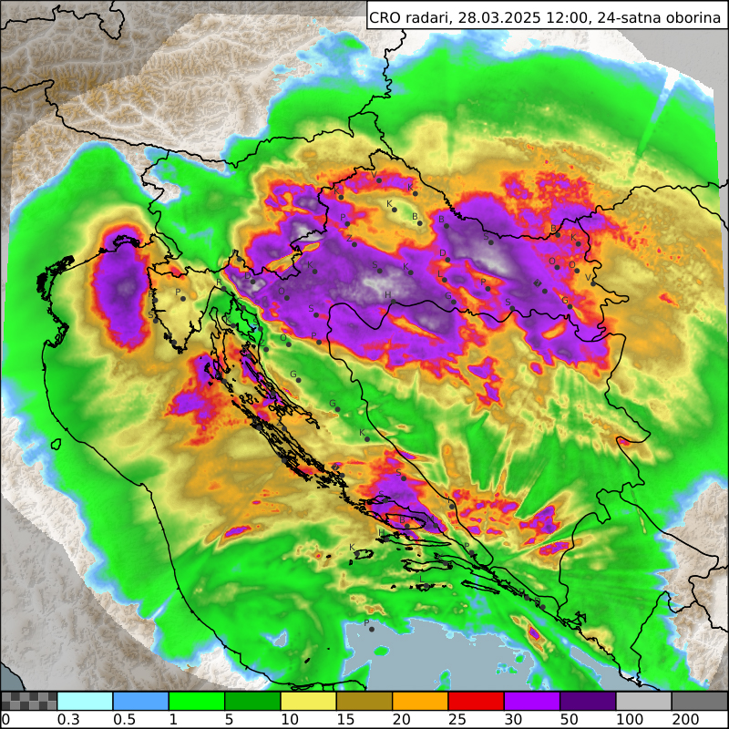 radarska slika 24 h oborine